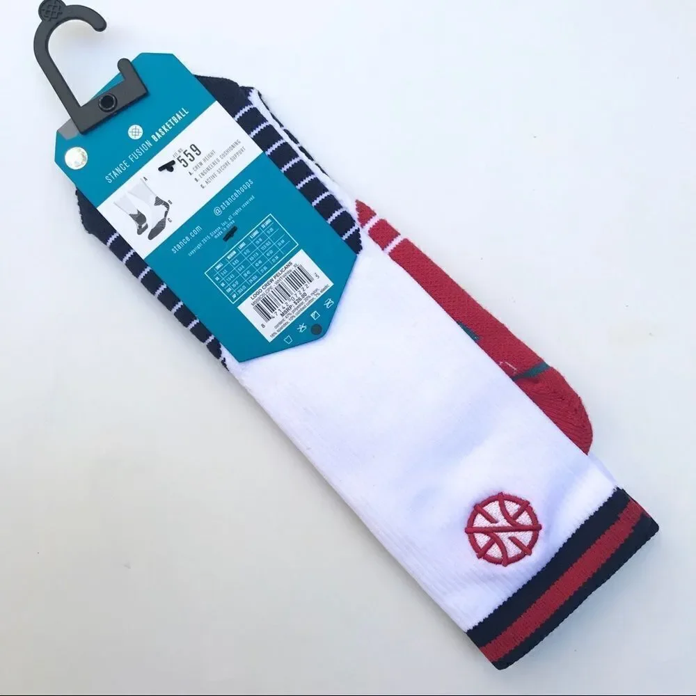 Stance 559 New Orleans Pelicans NBA Core Crew Sock Red White Blue Small